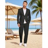 image:imageCOOFANDY Mens 2 Piece Linen Suits Set Casual Lightweight Linen Suit Blazer Jacket and PantsBlack