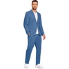 image:imageCOOFANDY Mens 2 Piece Linen Suits Set Casual Lightweight Linen Suit Blazer Jacket and PantsBlue