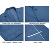 image:imageCOOFANDY Mens 2 Piece Linen Suits Set Casual Lightweight Linen Suit Blazer Jacket and PantsBlue