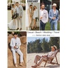 image:imageCOOFANDY Mens 2 Piece Linen Suits Set Casual Lightweight Linen Suit Blazer Jacket and PantsBrown