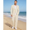 image:imageCOOFANDY Mens 2 Piece Linen Suits Set Casual Lightweight Linen Suit Blazer Jacket and PantsCream
