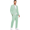 image:imageCOOFANDY Mens 2 Piece Linen Suits Set Casual Lightweight Linen Suit Blazer Jacket and PantsLight Green