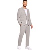 image:imageCOOFANDY Mens 2 Piece Linen Suits Set Casual Lightweight Linen Suit Blazer Jacket and PantsLight Grey