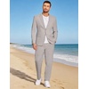 image:imageCOOFANDY Mens 2 Piece Linen Suits Set Casual Lightweight Linen Suit Blazer Jacket and PantsLight Grey