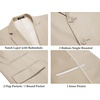 image:imageCOOFANDY Mens 2 Piece Linen Suits Set Casual Lightweight Linen Suit Blazer Jacket and PantsLight Khaki