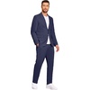 image:imageCOOFANDY Mens 2 Piece Linen Suits Set Casual Lightweight Linen Suit Blazer Jacket and PantsNavy Blue