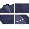 image:imageCOOFANDY Mens 2 Piece Linen Suits Set Casual Lightweight Linen Suit Blazer Jacket and PantsNavy Blue