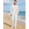 image:imageCOOFANDY Mens 2 Piece Linen Suits Set Casual Lightweight Linen Suit Blazer Jacket and PantsWhite