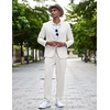 image:imageCOOFANDY Mens 2 Piece Linen Suits Set Casual Lightweight Linen Suit Blazer Jacket and PantsWhite