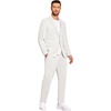 image:imageCOOFANDY Mens 2 Piece Linen Suits Set Casual Lightweight Linen Suit Blazer Jacket and PantsWhite