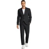 image:imageCOOFANDY Mens 2 Piece Linen Suits Set Regular Fit Casual Linen Lightweight Suit Summer Beach WeddingBlack