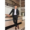 image:imageCOOFANDY Mens 2 Piece Linen Suits Set Regular Fit Casual Linen Lightweight Suit Summer Beach WeddingBlack