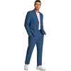 image:imageCOOFANDY Mens 2 Piece Linen Suits Set Regular Fit Casual Linen Lightweight Suit Summer Beach WeddingBlue