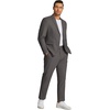 image:imageCOOFANDY Mens 2 Piece Linen Suits Set Regular Fit Casual Linen Lightweight Suit Summer Beach WeddingDark Grey