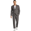 image:imageCOOFANDY Mens 2 Piece Linen Suits Set Regular Fit Casual Linen Lightweight Suit Summer Beach WeddingDark Grey