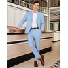 image:imageCOOFANDY Mens 2 Piece Linen Suits Set Regular Fit Casual Linen Lightweight Suit Summer Beach WeddingLight Blue