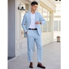 image:imageCOOFANDY Mens 2 Piece Linen Suits Set Regular Fit Casual Linen Lightweight Suit Summer Beach WeddingLight Blue