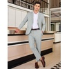 image:imageCOOFANDY Mens 2 Piece Linen Suits Set Regular Fit Casual Linen Lightweight Suit Summer Beach WeddingLight Green