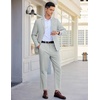 image:imageCOOFANDY Mens 2 Piece Linen Suits Set Regular Fit Casual Linen Lightweight Suit Summer Beach WeddingLight Green