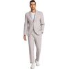 image:imageCOOFANDY Mens 2 Piece Linen Suits Set Regular Fit Casual Linen Lightweight Suit Summer Beach WeddingLight Grey