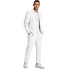 image:imageCOOFANDY Mens 2 Piece Linen Suits Set Regular Fit Casual Linen Lightweight Suit Summer Beach WeddingWhite