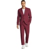 image:imageCOOFANDY Mens 2 Piece Linen Suits Set Regular Fit Casual Linen Lightweight Suit Summer Beach WeddingWine Red