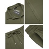 image:imageCOOFANDY Mens 2 Piece Outfit Casual Short Sleeve Button Down Shirt Beach Summer Loose Pant SetsArmy Green