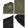 image:imageCOOFANDY Mens 2 Piece Outfit Casual Short Sleeve Button Down Shirt Beach Summer Loose Pant SetsArmy Green Black