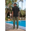 image:imageCOOFANDY Mens 2 Piece Outfit Casual Short Sleeve Button Down Shirt Beach Summer Loose Pant SetsBlack Army Green