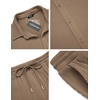 image:imageCOOFANDY Mens 2 Piece Outfit Casual Short Sleeve Button Down Shirt Beach Summer Loose Pant SetsBrown