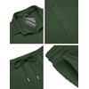 image:imageCOOFANDY Mens 2 Piece Outfit Casual Short Sleeve Button Down Shirt Beach Summer Loose Pant SetsDark Green