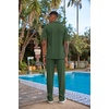 image:imageCOOFANDY Mens 2 Piece Outfit Casual Short Sleeve Button Down Shirt Beach Summer Loose Pant SetsDark Green