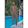 image:imageCOOFANDY Mens 2 Piece Outfit Casual Short Sleeve Button Down Shirt Beach Summer Loose Pant SetsDark Grey