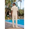 image:imageCOOFANDY Mens 2 Piece Outfit Casual Short Sleeve Button Down Shirt Beach Summer Loose Pant SetsKhaki