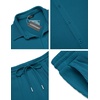 image:imageCOOFANDY Mens 2 Piece Outfit Casual Short Sleeve Button Down Shirt Beach Summer Loose Pant SetsLake Blue