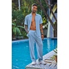 image:imageCOOFANDY Mens 2 Piece Outfit Casual Short Sleeve Button Down Shirt Beach Summer Loose Pant SetsLight Blue