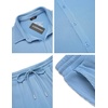 image:imageCOOFANDY Mens 2 Piece Outfit Casual Short Sleeve Button Down Shirt Beach Summer Loose Pant SetsLight Blue