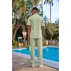 image:imageCOOFANDY Mens 2 Piece Outfit Casual Short Sleeve Button Down Shirt Beach Summer Loose Pant SetsLight Green