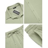 image:imageCOOFANDY Mens 2 Piece Outfit Casual Short Sleeve Button Down Shirt Beach Summer Loose Pant SetsLight Green