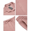 image:imageCOOFANDY Mens 2 Piece Outfit Casual Short Sleeve Button Down Shirt Beach Summer Loose Pant SetsLight Pink