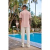 image:imageCOOFANDY Mens 2 Piece Outfit Casual Short Sleeve Button Down Shirt Beach Summer Loose Pant SetsLight Pink Beige