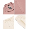 image:imageCOOFANDY Mens 2 Piece Outfit Casual Short Sleeve Button Down Shirt Beach Summer Loose Pant SetsLight Pink Beige