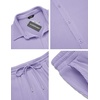 image:imageCOOFANDY Mens 2 Piece Outfit Casual Short Sleeve Button Down Shirt Beach Summer Loose Pant SetsLight Purple