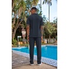 image:imageCOOFANDY Mens 2 Piece Outfit Casual Short Sleeve Button Down Shirt Beach Summer Loose Pant SetsNavy Blue