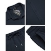 image:imageCOOFANDY Mens 2 Piece Outfit Casual Short Sleeve Button Down Shirt Beach Summer Loose Pant SetsNavy Blue