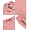 image:imageCOOFANDY Mens 2 Piece Outfit Casual Short Sleeve Button Down Shirt Beach Summer Loose Pant SetsPink