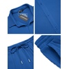 image:imageCOOFANDY Mens 2 Piece Outfit Casual Short Sleeve Button Down Shirt Beach Summer Loose Pant SetsRoyal Blue