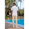 image:imageCOOFANDY Mens 2 Piece Outfit Casual Short Sleeve Button Down Shirt Beach Summer Loose Pant SetsWhite Khaki