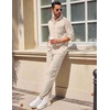 image:imageCOOFANDY Mens 2 Piece Outfits Casual Long Sleeve Button Down Shirt and Pants Sets Loungewear Streetwear Walking Suits