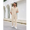 image:imageCOOFANDY Mens 2 Piece Outfits Casual Long Sleeve Button Down Shirt and Pants Sets Loungewear Streetwear Walking Suits